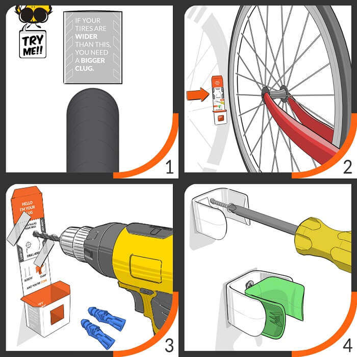Installing the CLUG bicycle holder 